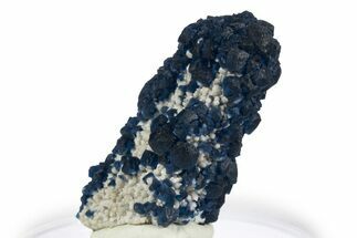 Blue Cubic/Octahedral Fluorite Encrusted Quartz - Inner Mongolia #319834