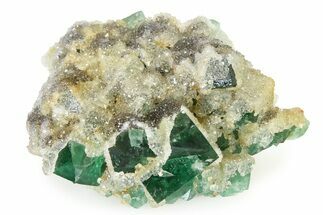 Fluorescent Green Fluorite Cluster with Druzy Quartz - England #321118