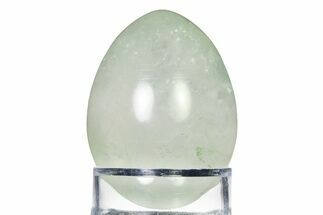 Polished Light Green Fluorite Egg - Fluorescent! #322472