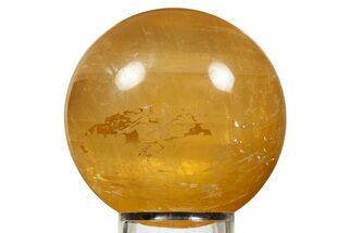 Polished Honey Calcite Sphere - China #323001