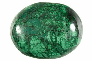 Polished Banded Malachite Palm Stone - DR Congo #321186