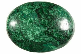 Polished Banded Malachite Palm Stone - DR Congo #321190