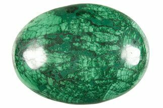 Polished Banded Malachite Palm Stone - DR Congo #321198