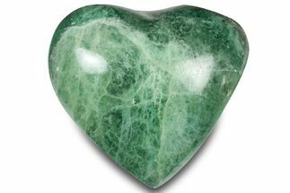 Polished Fluorescent Green/Purple Fluorite Heart - Madagascar #323125