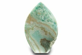 Polished Blue Caribbean Calcite Flame - Pakistan #323345