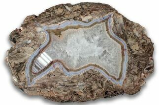 Polished Baker Ranch Thunderegg (Water Line Agate) - New Mexico #323790