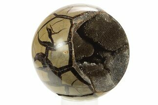 Polished, Septarian Geode Sphere - Madagascar #323476