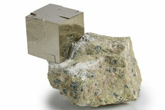 Natural Pyrite Cube In Rock - Navajun, Spain #325030