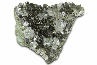Sparkling Dark Green Epidote Crystals with Quartz - Turkey #325064