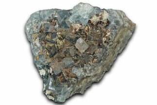 Blue Cubic Fluorite Crystals on Quartz - New Mexico #326167