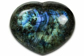 Flashy Polished Labradorite Heart - Madagascar #327240