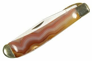 Pocket Knife With Colorful Agate Inlays - Hand-Crafted In Utah #327582