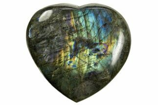 Flashy Polished Labradorite Heart - Madagascar #327247