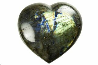 Flashy Polished Labradorite Heart - Madagascar #327251