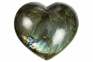 Flashy Polished Labradorite Heart - Madagascar #327253