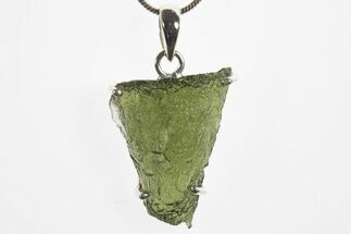 Green Moldavite Tektite Pendant ( g) - Czech Republic #329412