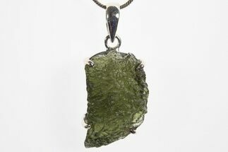 Green Moldavite Tektite Pendant ( g) - Czech Republic #329413