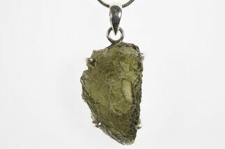 Green Moldavite Tektite Pendant ( g) - Czech Republic #329414