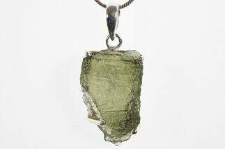 Green Moldavite Tektite Pendant ( g) - Czech Republic #329421