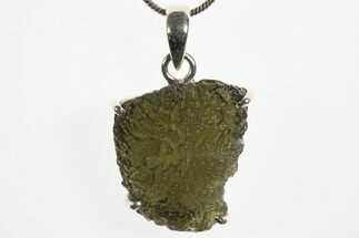 Green Moldavite Tektite Pendant ( g) - Czech Republic #329424