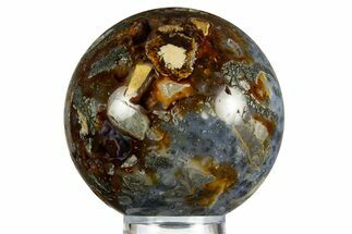 Colorful Polished Marcasite Agate Sphere - Indonesia #330208