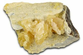 Fluorescent Yellow Calcite Crystal Cluster - South Dakota #330341
