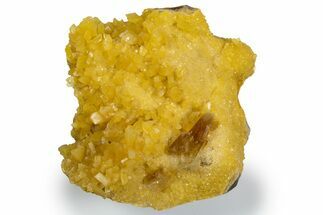 Honey Colored Barite Crystal on Fluorescent Calcite - Elk Creek #330379