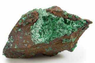 Fibrous Malachite and Rhombohedral Calcite on Limonite - Mexico #330593