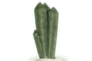 Green Hedenbergite Included Quartz Crystals - Mongolia #331893