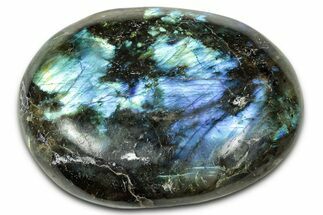 Flashy, Polished Labradorite Palm Stone - Madagascar #334240