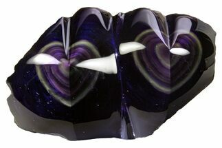 Polished Rainbow Obsidian Double Heart - Mexico #334964