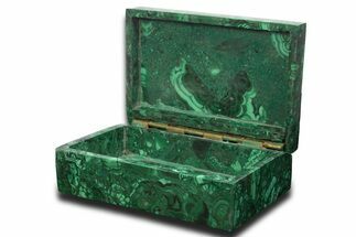 Flowery, Hinged Malachite Jewelry Box - DR Congo #335802