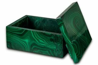Wide Malachite Jewelry Box - DR Congo #335814