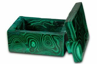 Wide Malachite Jewelry Box - DR Congo #335850