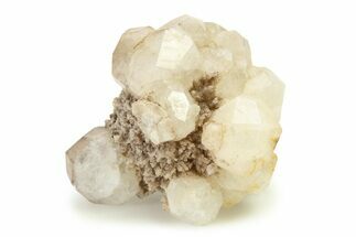 Colorless Trapezohedral Analcime on Druzy Quartz - Argentina #336396