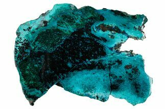 Vibrant Chrysocolla and Shattuckite Slab - Mexico #337007