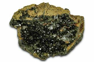 Sparkling Dark Green Epidote Crystals with Quartz - Turkey #337426