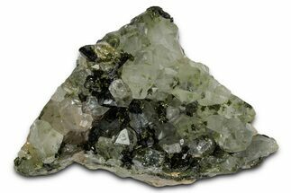Sparkling Dark Green Epidote Crystals with Quartz - Turkey #337430