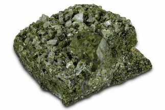 Quartz Crystals on Pistachio-Green Epidote - Turkey #337434