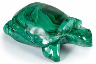 Flowery, Malachite Turtle Carving - DR Congo #337810