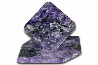 Polished Purple Charoite Cube with Base - Siberia #338354