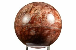 Polished Vibrant Red Feldspar Sphere - Madagascar #338364
