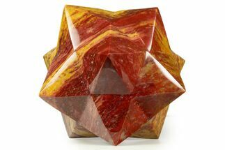 Polished Red and Yellow Jasper Stellated Dodecahedron #338368