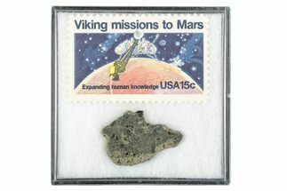 Martian Meteorite ( g) Slice - With Viking Mission Stamp #340016