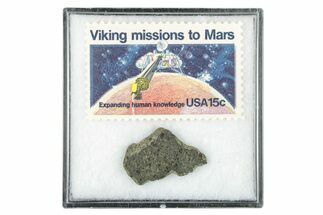 Martian Meteorite ( g) Slice - With Viking Mission Stamp #340023
