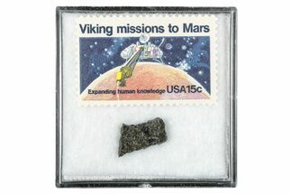 Martian Meteorite ( g) Slice - With Viking Mission Stamp #340034