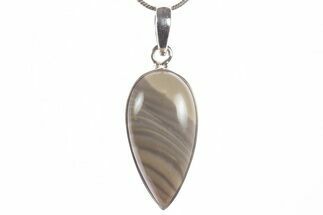 Striped Flint Pendant (Necklace) - Sterling Silver #339818