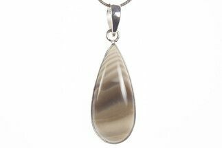 Striped Flint Pendant (Necklace) - Sterling Silver #339821