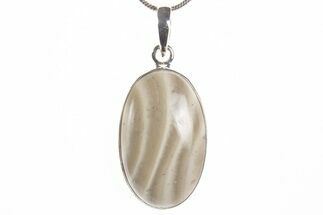 Striped Flint Pendant (Necklace) - Sterling Silver #339824
