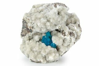 Vibrant Blue Cavansite Crystals on Sparkling Stilbite - India #340993